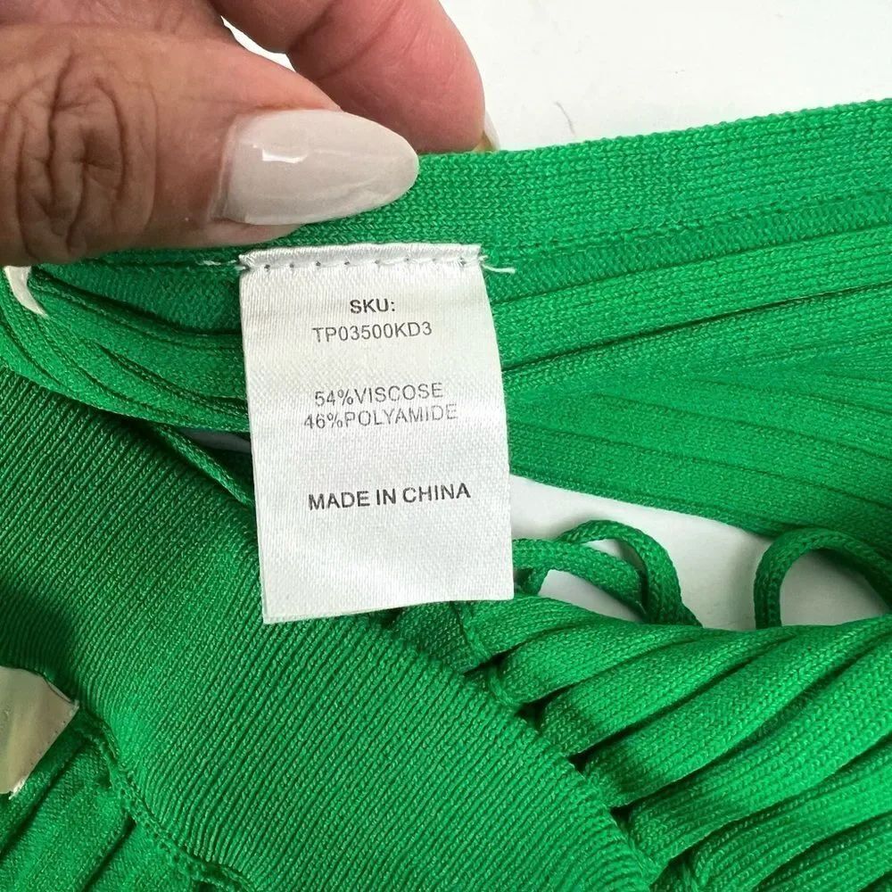 Meshki Crystal Vibrant Green Ribbed Set - Picture 10 of 13